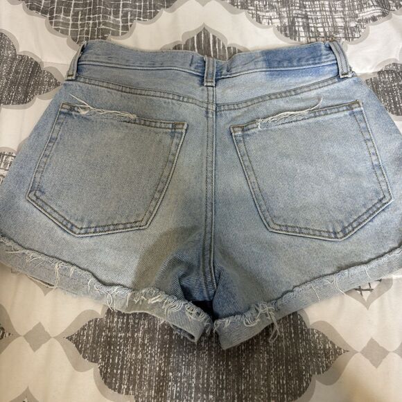 Abercrombie & Fitch a&f Annie High Rise Denim Shorts 26/2 Cuffed Light Wash - Picture 6 of 9